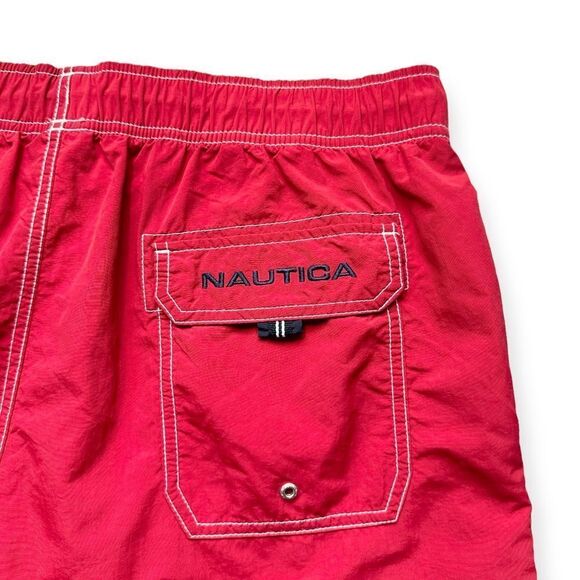 🔃Nautica Men’s Red Board Shorts Swim Trunks - Picture 4 of 8